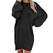 Pullover Damen Oversize Longpullover - Herbst Winter Pulloverkleid Lang Lose Strickkleid Damen Lässig Modische Wollkleid Knielang Dresses Langarm Warme Pullis Rundhals Winterkleid