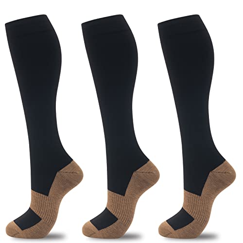 Image of fenglaoda Compression Socks for Women Men 3 Pairs Graduated Compression Support Circulation Socks for Nurses