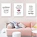 Produktbild WSHIYI Make-up druckt Wimpern Augenbrauen und Lippenstift Wandkunst Leinwand Poster Make-up Mode Zitate Bilder Mädchen Zimmer Dekor / 50x70cmx3 (19.7x27.6Inch) Kein Rahmen