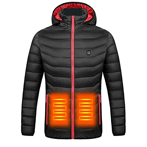 WWL Chaqueta Algodón Invierno Hombre, Inteligente USB Abdominal Back Calefacción Eléctrica Chaqueta Cálida Causal Otoño Algodón Abrigo Femenino Prendas Vestir Abrigo de algodón con calefacción USB