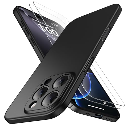 Natiiozie Ultra Dünn Handyhülle Kompatibel mit iPhone 16 Pro Hülle PP Case mit 2 Stück Schutzfolie, Slim Leicht Hartscha...