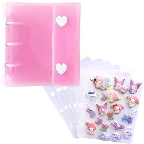 シール帳 6枚 【小さいカバンに入るA8 サイズ】 ハート プリ帳 透明 推し カラー ファイル プリクラ Abon Abon (ピンク) シール帳 6枚 【小さいカバンに入るA8 サイズ】 ハート プリ帳 透明 推し カラー ファイル プリクラ Abon Abon (ピンク)