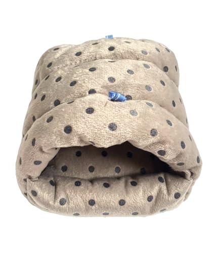 Image of WowowMeow Small Animals Warm Hanging Cage Cave Bed for Hamsters, Guinea-Pigs, Rats and Chinchillas (M, Dot-Grey)