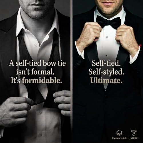 Image of 100% Silk Mens Bowtie Self Tie Bow Tie Bowtie Tuxedo Wedding Solid Color Formal Bow Ties for Man Many Colors