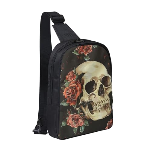 Bolso cruzado Skull para hombro ajustable negro