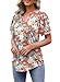 Floral Tops for Women Dressy Casual Summer Hawaiian Shirts Puffy Short Sleeve Tshirts M