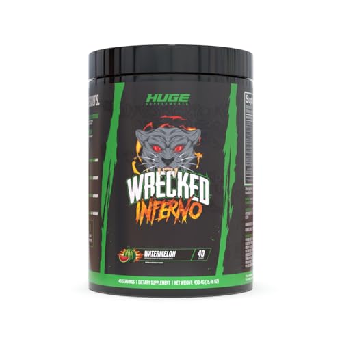 Wrecked Inferno - Thermogenic Pre Workout For Men & Women, Increase Energy, Boost Thermogenesis & Metabolism, Enhance Exercise Performance - Contains L-Citrulline, L-Carnitine, Beta-Alanine & More