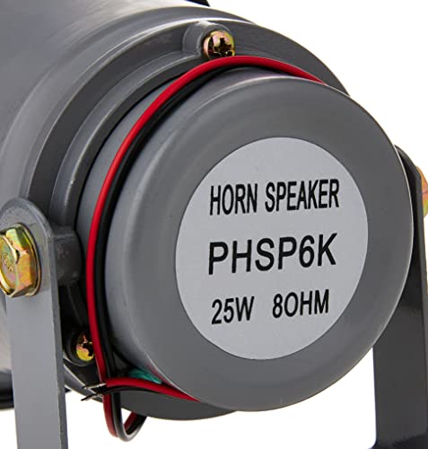 Pyle Indoor/Outdoor Pa Horn Speaker - 6.3” Portable Pa Speaker With 8 Ohms Impedance & 25 Watts Peak Power - Mounting Bracket & Hardware Included Phsp6K, White, 6.3-Inch #TOP3