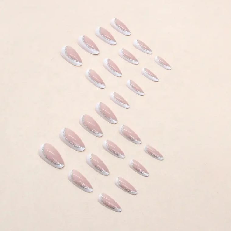 Image of Fashionharbour 24 Reusable Artificial Fake Nail Set| Lightweight & Long Lasting| Easy To Use| Quick Fix For Festivals & Special Occasions (W769)
