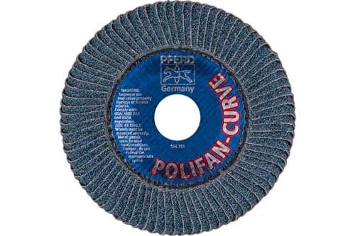 PFERD 67212 Polifan Zirkon Curve Radial Type Flap Disc, Zirconia Alumina, 4-1/2" Diameter, 5/8-11 Thread, 13300 RPM, 40 Grit - Image 4