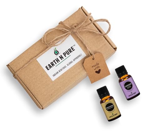 Image of Earth N Pure Lavender & Sandalwood Essential Oils | Pack of 2 (15 ml each) | 100% Pure, Undiluted, Natural and Therapeutic Grade - Perfect for Aromatherapy, Skin Therapy & More