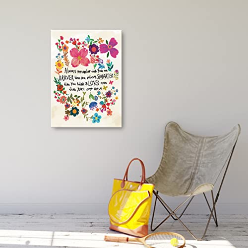 You Are Braver Than You Believe Inspirational Quotes Framed Canvas Prints Wall Art For Teens Girls Nursery Bedroom Dorm Wall Decor,Encouragements Gifts For Girls Sister Daughter #TOP4