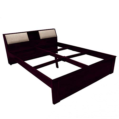 Image of APRODZ Sheesham Wood Allure Bed with Storage (Queen Size, Mahogany Finish)