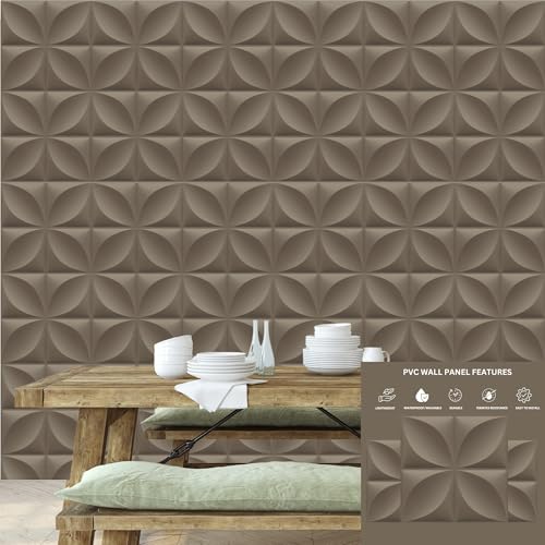 Image of Kayra Decor Wall Panels for Bedroom Butterfly Design Mega Graige Color 19.7 inch x 19.7 inch (Pack of 12) - Covers 32.34 Sq. Ft.