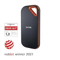 SanDisk Extreme PRO Portable SSD 1 TB (externe SSD, NVMe-SSD-Performance, 2,5 Zoll, 2.000 MB/s Lesen und Schreiben, AES-Verschlüsselung, IP65-Wasser- und -Staubschutz) grau – Ansicht 2