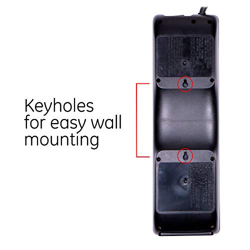 Ge Ultrapro 10-Outlet Surge Protector, 2 Usb Ports, 6 Ft Power Cord, 3000 Joules, Flat Plug, Twist To Close Safety Covers, Power Filter, Circuit Breaker, Warranty, Ul Listed, Black, 14096 #TOP2