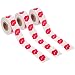 Sunmns Lips Stickers, Perforated Self Adhesive Kisses Stickers, 3 Rolls, 1500 Pieces, Red