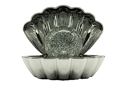 Sense Aroma Colour Changing Clam Shells Light | Beautiful Pearl Glitter Ball USB/Battery Powered Lamp Mood Light Ornaments for Living Room Accessories Bedroom Coquette Room Decor (Silver Metalic)