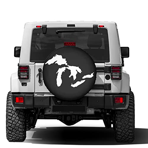 Image of State of Michigan Great Lakes Spare Tire Cover Dust-Proof Wheel Tire Cover Fit Trailer, RV, SUV and Many Vehicle 16 Inch