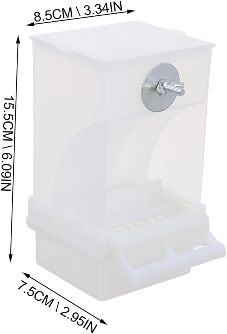 3pcs Automatic Bird Feeder Food Containers 270g Acrylic Parrot Feeding Box Anti-Spill Bird Feed Dispenser for Cage Use image 2