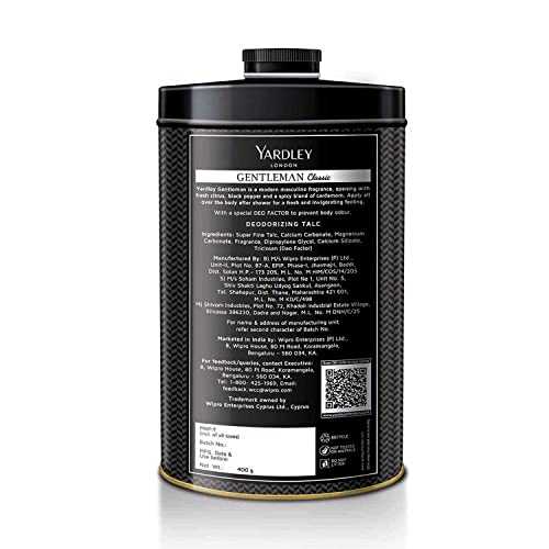 Image of Yardley gentleman Classic talc 400gm, Black