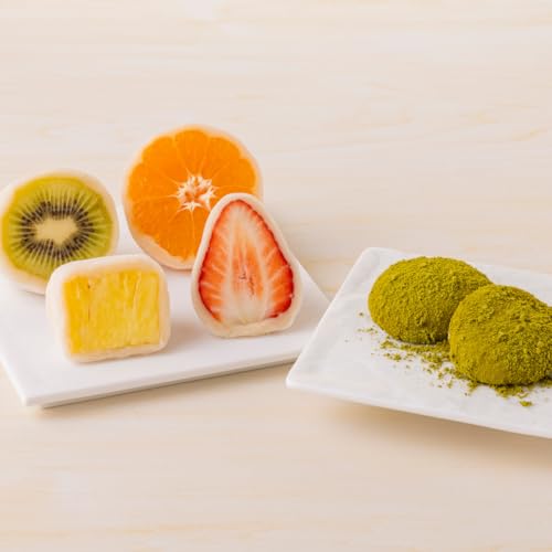 【フルーツ大福 弁才天 公式】抹茶砂利餅&フルーツ大福(4個入り) 断面美 高級フルーツ大福 柔らか求肥 クセになるジャリもち食感 手土産 お取り寄せ 自分へのご褒美のサムネイル