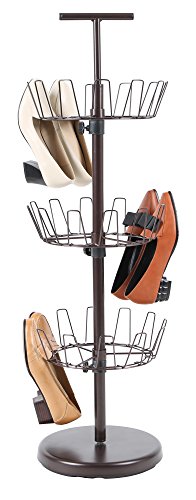 Tidy Living 3 Tier Revolving Shoe Rack, Bronze