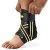 AGPTEK Ankle Brace for Women Men, Adjustable Lace-Up Ankle Support with Removable Splints for Sprained Ankle, Injury Recovery, Ankle Stabilizer Wrap for Basketball Volleyball Sports, Yellow, M