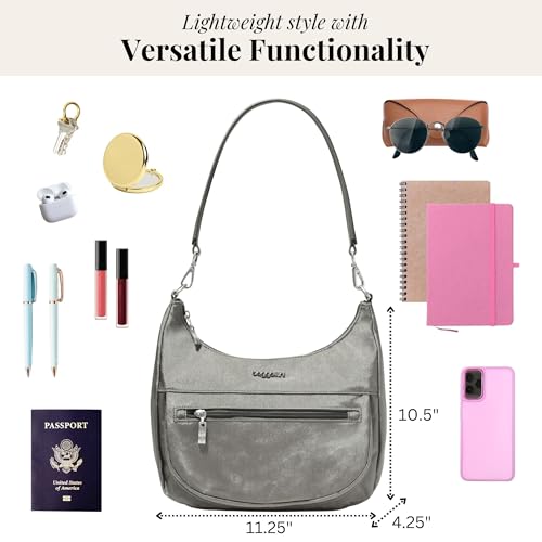 Image of Baggallini Modern Pocket Half Moon 11 inchx10.5 inch Shoulder Women W /Replaceable Straps Converts to Crossbody Bag
