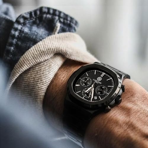 Image of Carlton London Men Stainless Steel Analog Watch | Black Waterproof Watches for Men Boys Male | Fashionable Trendy Quartz Movement Wrist Watch