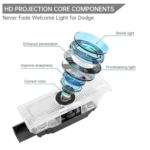 Luz LED para puerta de coche JEBEST 2 unidades miniatura 6