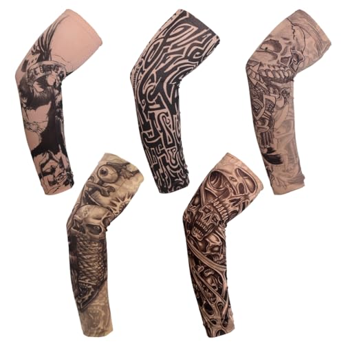 JEYORZY 5 Pièces Manches de Tatouage pour Hommes Femmes, Couvre-manches pour Tatouages de Bras,...