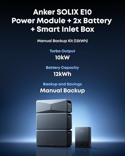 Image of Anker SOLIX E10, Smart Inlet Box and Extra Battery, 12kWh Expandable to 90kWh, 10kW Turbo Output, Manual Backup, Reduce Bills, NEMA 4 & 3R, Up to 12-Month 0% APR