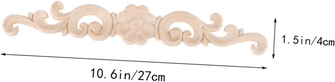 Mobestech 4PCS European Style Wood Carved Corner Onlay Applique for Door and Cabinet Decoration Unpainted Wood Frames Flexible Molding for Home Decor