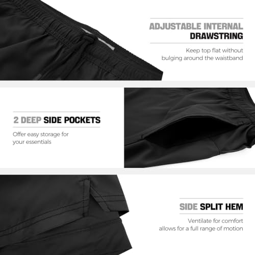 NIMENJOJA Mens 5.5" Gym Running Shorts 2 in 1 Quick Dry Workout Athletic Compression Shorts for Men3
