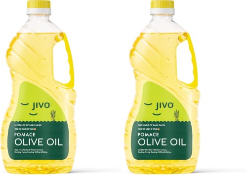 Image of Jivo Everyday Cooking Pomace Olive Oil 2 Litre | Imported from Spain | Rich in MUFA, Low in Saturated Fat | Ideal for Frying, Roasting & Baking | Cooking Oil for Daily Use. (Pack of 2)