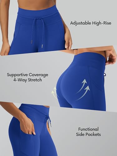 Image of ODODOS Women's Drawstring Tie Shorts 5 inch Inseam High Waist Workout Yoga Biker Shorts