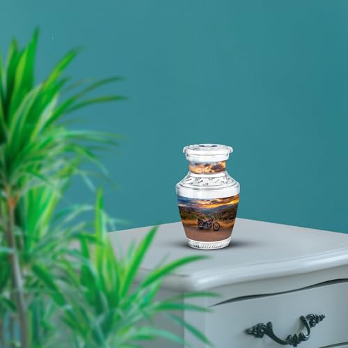 Image of Bike Urn Memorial Urns Cremation Urn for Adults 3 Inch 2 Qty | Miniature Urns for Human Ashes Human Remains Urn