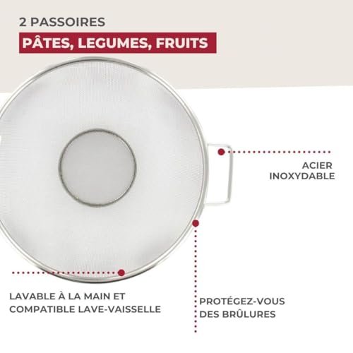 Fackelmann Lot de 2 passoires chinois inox 20 et 26 cm – vue 3