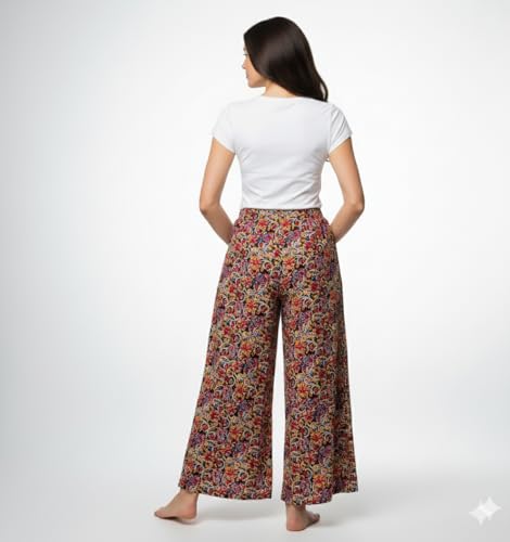 Image of Pure Cotton Printed Palazzos For Women PLAZO KALAMKARI 01