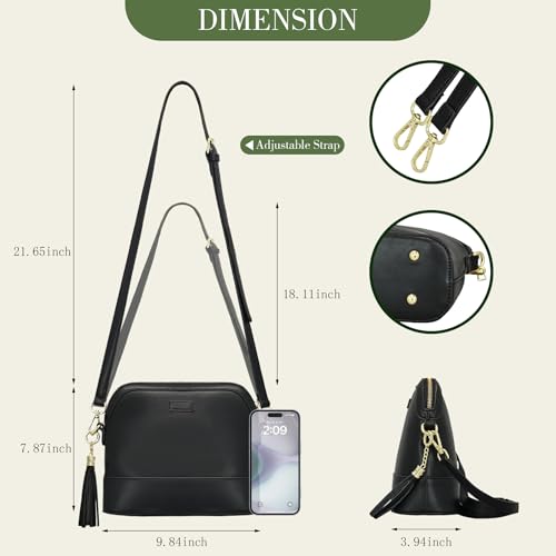 Zip Crossbody Bag for Women, Vegan Leather Phone Purse Shoulder Handbag with Adjustable Strap for Travel/Daily Use4