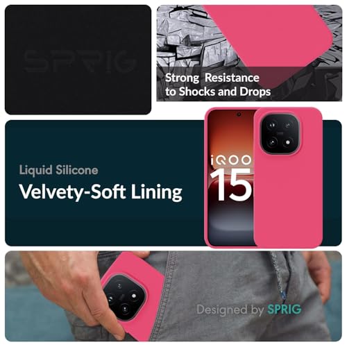 Image of SPRIG Compatible with IQOO 15 5G SilkTone Back Cover Drop Tested Shock Proof Silicone Mobile Case for Men, Women, Boys and Girls with Camera Protection (Light Watermelon)