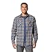 Columbia Men's Bearmouth Springs Roll Up Long Sleeve Flannel Shirt, Night Tide Plaid, Small