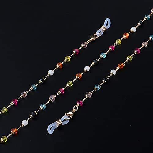 Chains Eyeglass Strap For Women Colorful Crystal Beaded Mask Chains Elegant Chains Eye Glasses Chain String Holder (Color : Multi-Colored, Size : 1) #TOP4