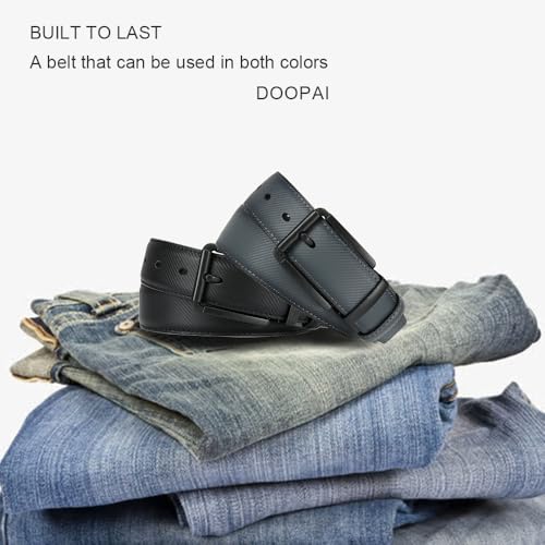 Image of DOOPAI Reversible Leather Belt for Men 1.25 inch - Dual Sided Dress and Casual Belt, Trim to Fit, 2 Styles in One Belt