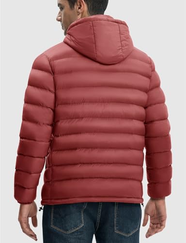 Image of Rdruko Men's Puffer Jacket with Detachable Hood Lightweight | Water Resistant, Insulated, Winter Puffy Coat, 4 Pockets