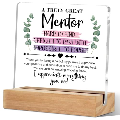 Mentor Gifts Acrylic Sign, Thank You Gifts for Leader Boss Mentor Decorative Acrylic Plaque with...