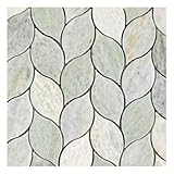 Tenedos Ming Green Greyish Petal Marble Polished Floor Wall Tile for Kitchen Backsplash, Bathroon Shower, Fireplace Surround, Decor Accent Wall (Box of 5 Sheets)