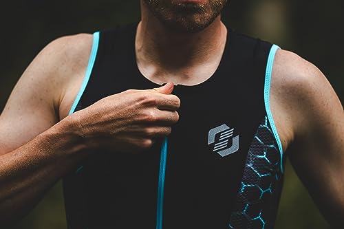 SLS3 Mens Triathlon Top Sleeveless – Full Zip Tri Top Men, 2 Pocks - Triathlon Shirts Men, Breathable AG Fabric3