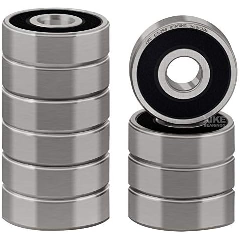 XiKe (10 Pack) 626-2RS Double Sealed Deep Groove Ball Bearings, 6x19x6mm, Pre-Lubricated for High RPM, Chrome Steel P6, ABEC 3 Cover